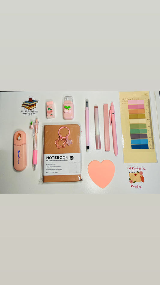 Pink stationary set